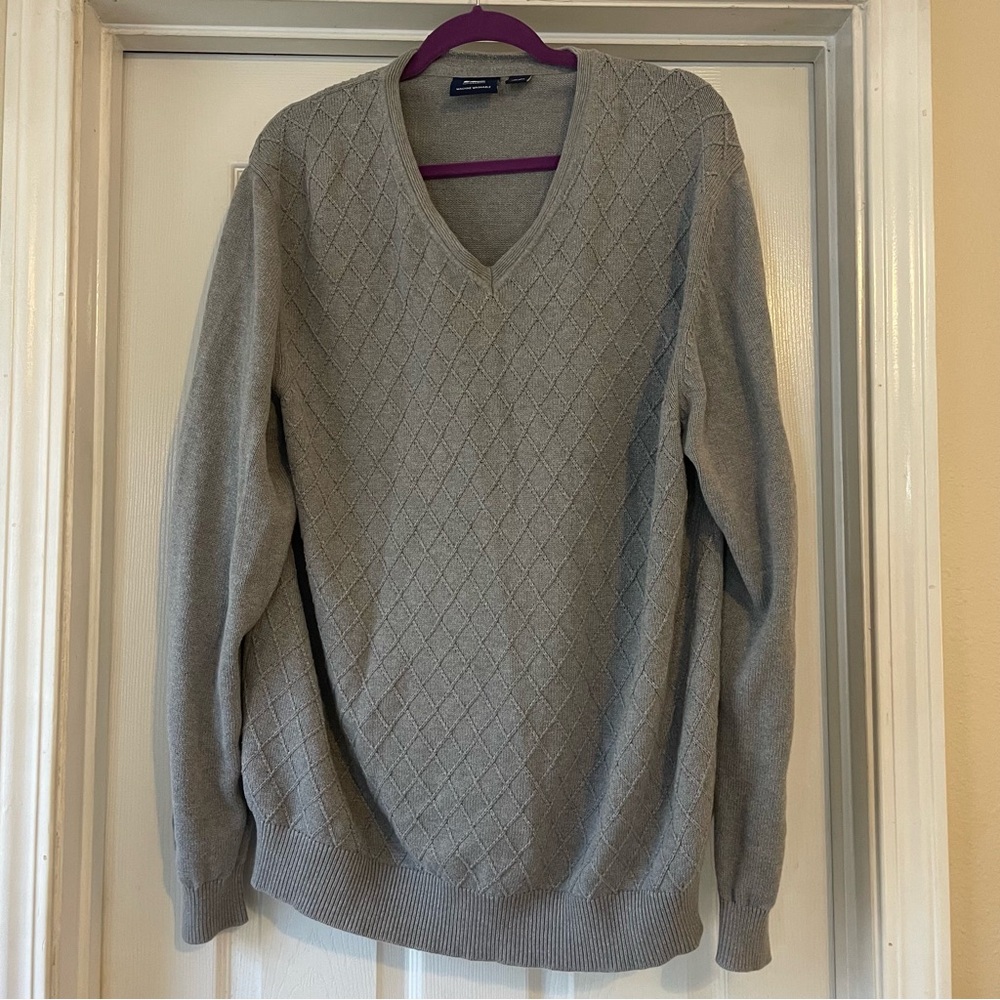 Cutter & Buck Men’s XL Gray Golf Sweater Kiva Dunes Embroidered Sleeve